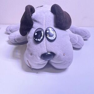 Pound Puppies Large Plush Dog Grey Black Spotted Floppy Ears Vintage Style